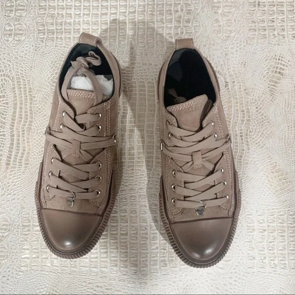 All‎ Saints Jazmin Pink Suede Low Top Lace Up Sneakers